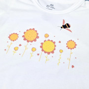 Tričko tenké KR obrázok Outlast® UV 50+ biela/kytky