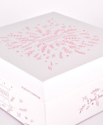 Darčeková sada Plyšový ľadový medvedík s krúžkom 30 cm ružový Doudou