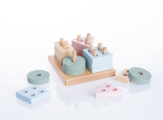 Triedime tvary IV - drevená skladačka 17 dielov Pastel Cubika