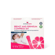 Súprava perličkových obkladov na prsia 2 ks a popôrodné vložky 1 ks Wondermom