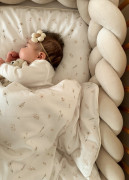 Detské obliečky do postieľky 100 x 135 cm bavlnený satén Drobné kvety Infantilo