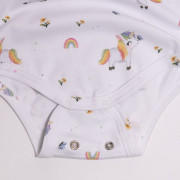 Rastúce bodyčko pre bábätká s krátkym rukávom Unicorn biele Esito