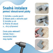 Ochrana rohov a hrán skleneného nábytku šedá penová, súprava 4 ks Sipo