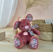 Doudou Histoire d´Ours Plyšová kamarátka tmavo ružová myška 25 cm