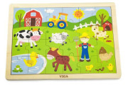 Drevené puzzle 24 dielikov - farma POUŽITÉ