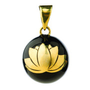 Tehotenská rolnička Essentials Black with gold lotus