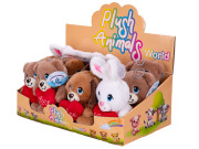 Zvieratko plyšové 15 cm sediace so srdiečkom 0 m+