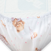 Bavlnená prestieradlo do postieľky Sweet teddy bear 120 x 60 cm pink New Baby