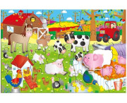 Veľké podlahové puzzle - na farme