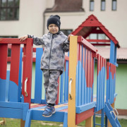 Detská softshellová bunda Duo Dino dobrodruh - šedá Esito