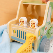 Drevená vkladačka Zvieratká Safari auto 9 ks Tooky Toy