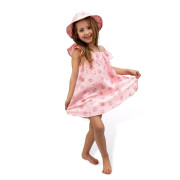 Dievčenské mušelínové šaty Flower pink Esito