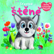 Šťastné šteňa knižka s prstovým maňáskom 12,5 x 12,5 cm