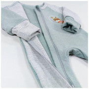 Overal šmyk DR Outlast® Lišajník melír/pruh bielošedý melír