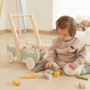 Drevené vozítko s kockami Viga