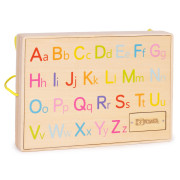 Drevená Montessori manipulačná tabuľa pre deti LED senzorická s volantom auta