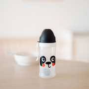 Fľaša nevylievacia športová so slamkou a závažím BabiesBoo 350 ml panda Canpol babies