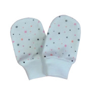 Rukavice bavlna potlač jemná bodka ružová