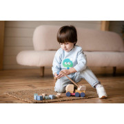 Autožeriav s magnetom - drevená skladačka 14 dielov Cubika