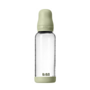 Antikoliková sklenená fľaša so silikónovým cumlíkom 240 ml BIBS
