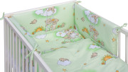 Detská postieľka s kompletnou výbavou 120 x 60 cm, mráčik zelená Scarlett