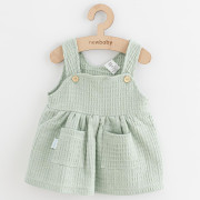 Dojčenská mušelínová sukienka New Baby Comfort clothes šalviová