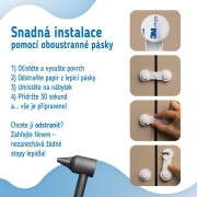 Bezpečnostné zámky na skrinky a zásuvky sada 10 ks Sipo