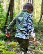 Fleecová mikina detská Maskáč khaki Wamu