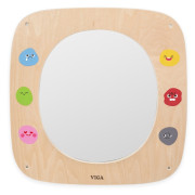 Drevený nástenný panel - zrkadlo s výrazmi Viga