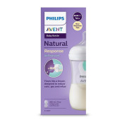 Fľaša Natural Philips Avent Response transparentná s ventilom AirFree 260 ml, 1 m+