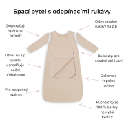 Celoročný spací vak s odopínacími rukávmi Sleepee