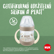 For Nature fľaša s kontrolou teploty 150 ml s úchytmi Nuk