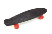 Skateboard - pennyboard 60cm, nosnosť 90kg, kovové osi, čierna farba, oranžová kolesa