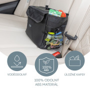 Odpadkový kôš do auta vodotesný s vekom black Zopa