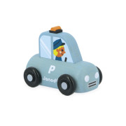 Drevené auto na tlačenie Cross roads Janod Polícia modré
