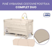 Complet duo cestovná postieľka s druhým dňom a hrazdičkou Asalvo