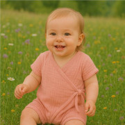 Dojčenský letný mušelínový overal New Baby pink