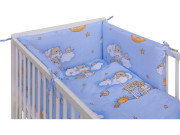 Detská postieľka s kompletnou výbavou 120 x 60 cm, mráčik modrá Scarlett