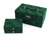 Šperkovnica 2 v 1 uzamykateľná ružová semiš