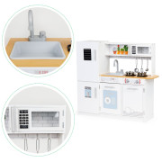 Detská drevená kuchynka s LED osvetlením a hrncami