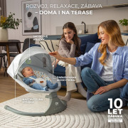 Lehátko hojdacia s melódiou 2v1 Lumi, do 9 kg, Premium Light Grey Kinderkraft