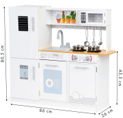 Detská drevená kuchynka s LED osvetlením a hrncami