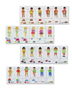 Drevený puzzle set 4 x 12 dielov
