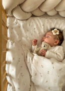 Detské obliečky do postieľky 100 x 135 cm bavlnený satén Drobné kvety Infantilo