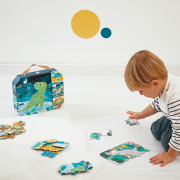 Puzzle v kufríku 4v1 Dinosaury Janod