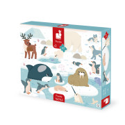 Puzzle dotykové senzorické Polárny kruh s rôznymi povrchmi 20 ks Janod