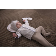 Čiapka podšitá zaväzovacou Outlast® Biela sv.hnedé kvety/biela