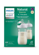 Fľaša Natural Philips Avent Response sklenená 240 ml, 1 m+, 2 ks