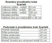 Prútený košík na bábätko s nebesami Scarlett Kulíšek - ružová
