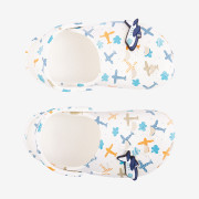 Detské nazúvaky clogsy Little Frog Biele Airoplane Coqui